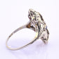 18K White Gold Ruby & Sapphire Ring Art Deco Period IGI Certified Ring Size 9.25