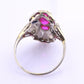18K White Gold Ruby & Sapphire Ring Art Deco Period IGI Certified Ring Size 9.25