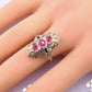 18K White Gold Ruby & Sapphire Ring Art Deco Period IGI Certified Ring Size 9.25