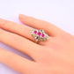 18K White Gold Ruby & Sapphire Ring Art Deco Period IGI Certified Ring Size 9.25