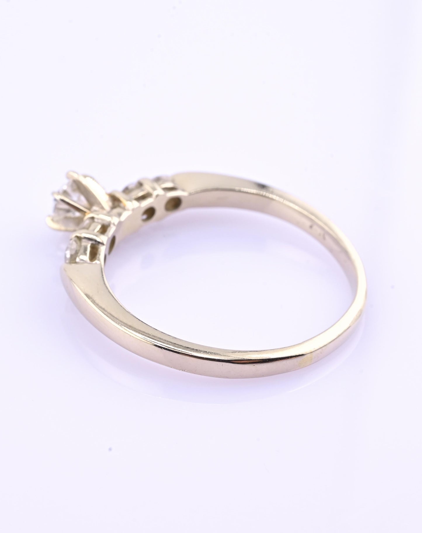 14K Yellow Gold 5-Diamond Ring 0.63 Carats Natural Diamonds Ring Size 9.5