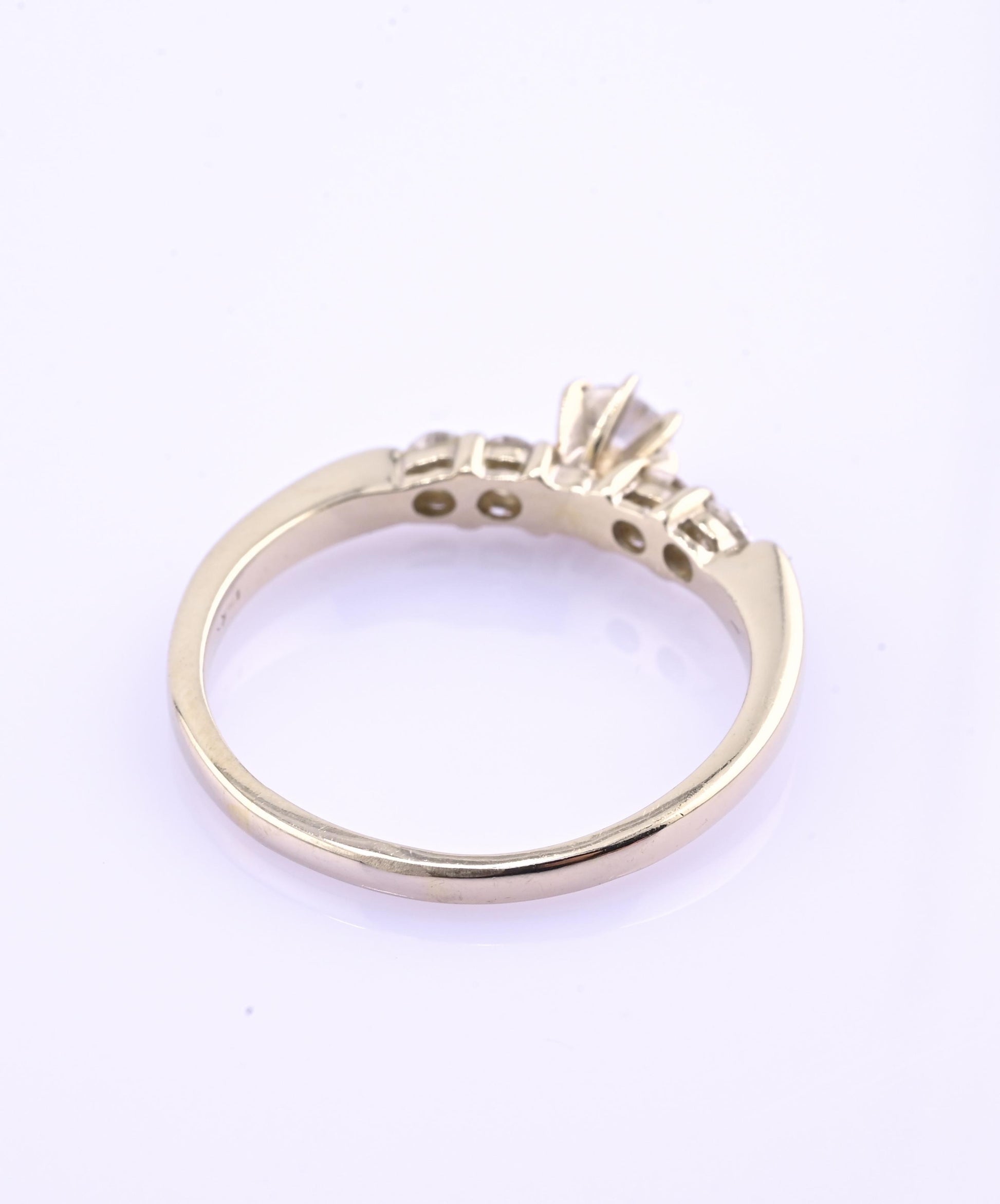 14K Yellow Gold 5-Diamond Ring 0.63 Carats Natural Diamonds Ring Size 9.5