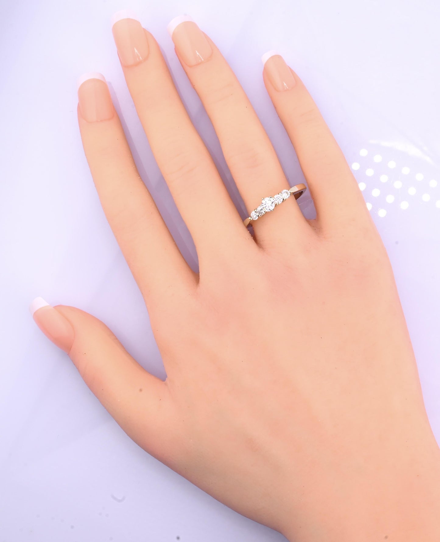 14K Yellow Gold 5-Diamond Ring 0.63 Carats Natural Diamonds Ring Size 9.5