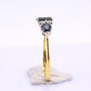 18K Gold IGI Certified Sapphire Ring VS Diamonds IGI Certified Ring Size 7.75