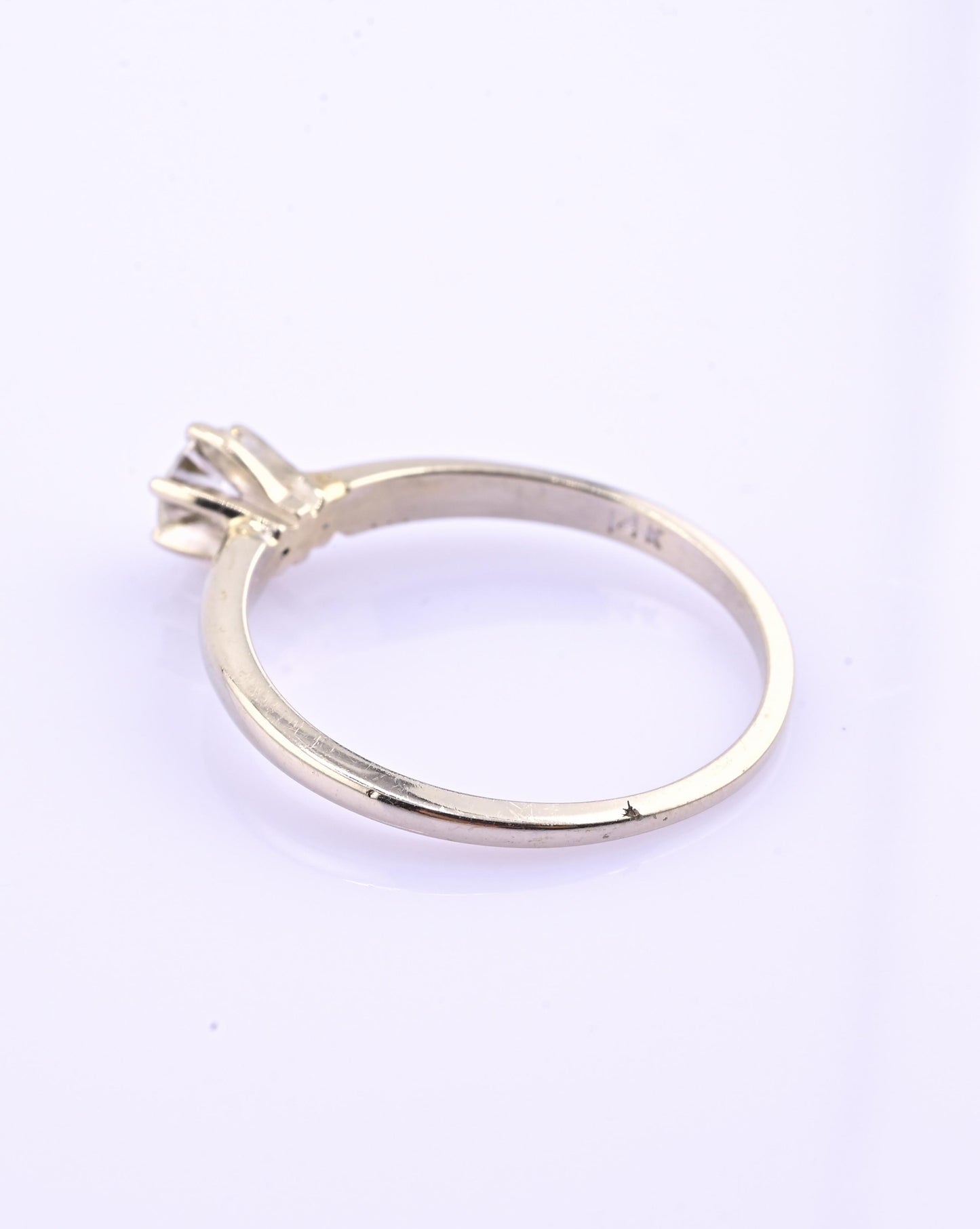 IGI Certified 14K White Gold Solitaire Diamond Ring – 0.45ct, Size 7.5