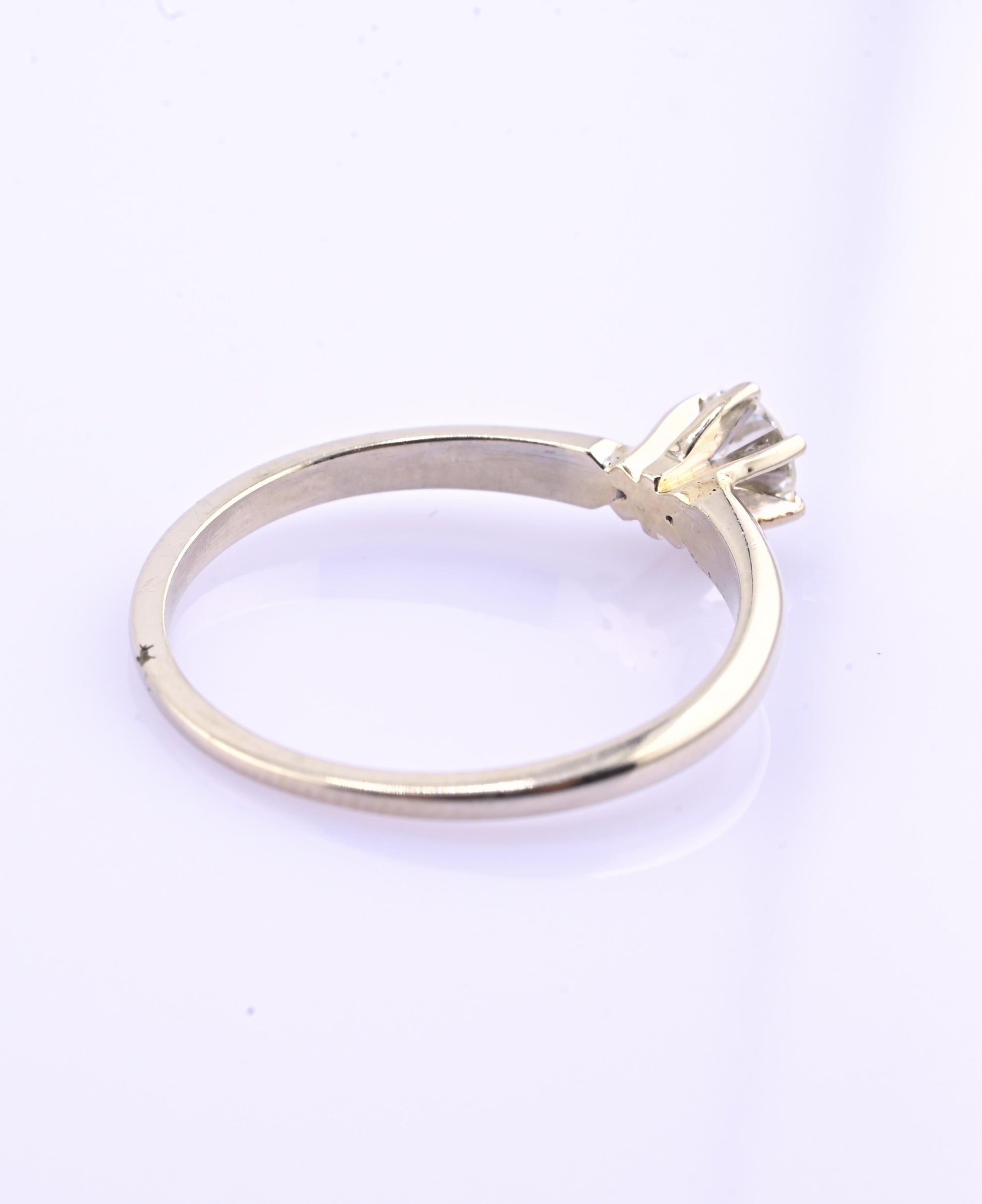 IGI Certified 14K White Gold Solitaire Diamond Ring – 0.45ct, Size 7.5