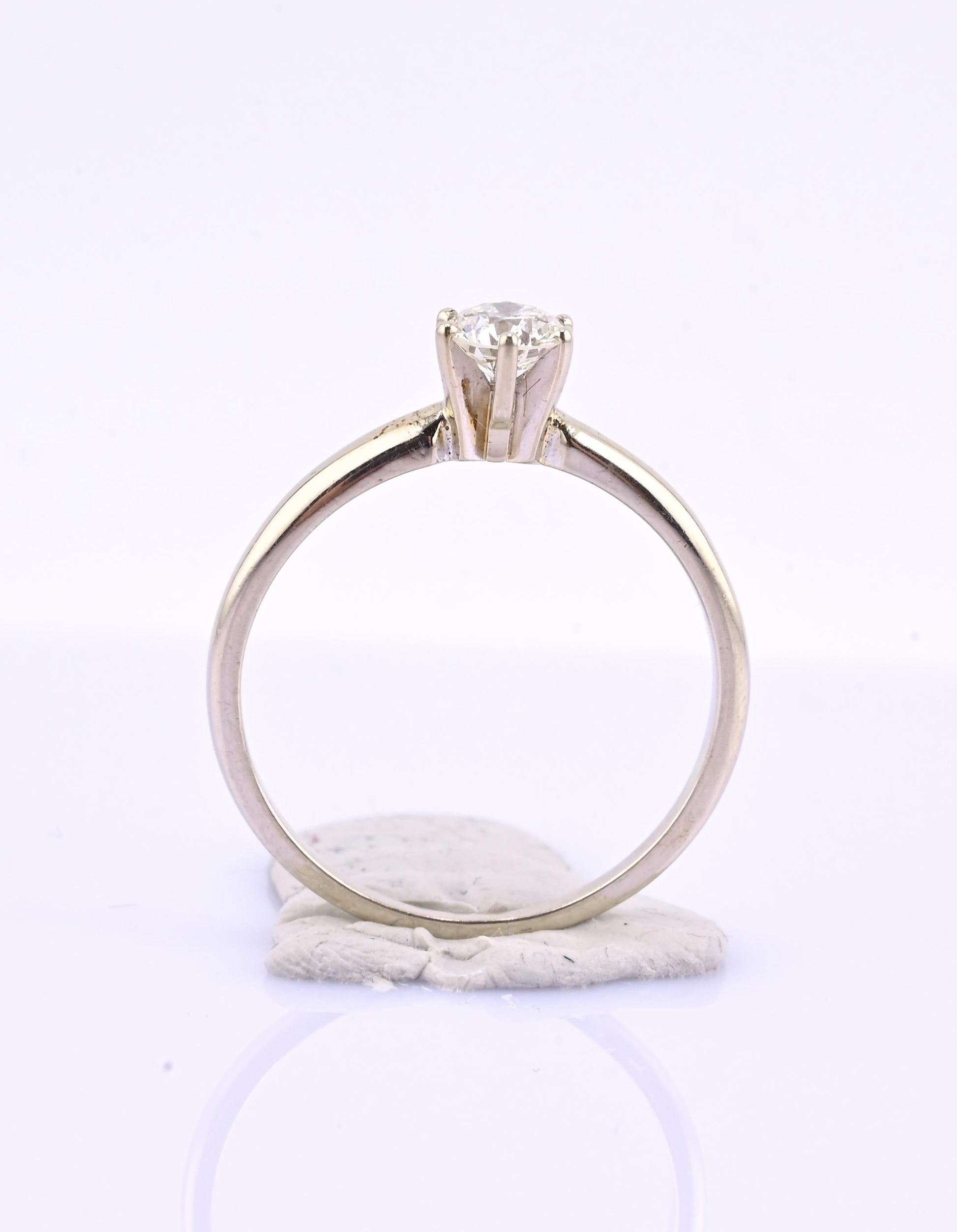 IGI Certified 14K White Gold Solitaire Diamond Ring – 0.45ct, Size 7.5