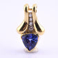 14K Yellow Gold Tanzanite & Diamond Pendant 2.20 Ct Tanzanite IGI Certified