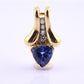 14K Yellow Gold Tanzanite & Diamond Pendant 2.20 Ct Tanzanite IGI Certified