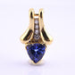 14K Yellow Gold Tanzanite & Diamond Pendant 2.20 Ct Tanzanite IGI Certified