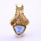 14K Yellow Gold Tanzanite & Diamond Pendant 2.20 Ct Tanzanite IGI Certified