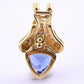 14K Yellow Gold Tanzanite & Diamond Pendant 2.20 Ct Tanzanite IGI Certified