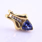 14K Yellow Gold Tanzanite & Diamond Pendant 2.20 Ct Tanzanite IGI Certified