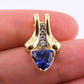 14K Yellow Gold Tanzanite & Diamond Pendant 2.20 Ct Tanzanite IGI Certified