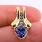 14K Yellow Gold Tanzanite & Diamond Pendant 2.20 Ct Tanzanite IGI Certified