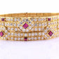 Important French 18K Gold Diamond & Ruby Bracelet | Attrib. Andre Vassort Paris