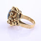 14K Yellow Gold Brutalist Opal & Diamond Ring 9.96g Size 6.5 10×7mm Opal