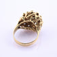 14K Yellow Gold Brutalist Opal & Diamond Ring 9.96g Size 6.5 10×7mm Opal