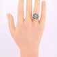 14K Yellow Gold Brutalist Opal & Diamond Ring 9.96g Size 6.5 10×7mm Opal