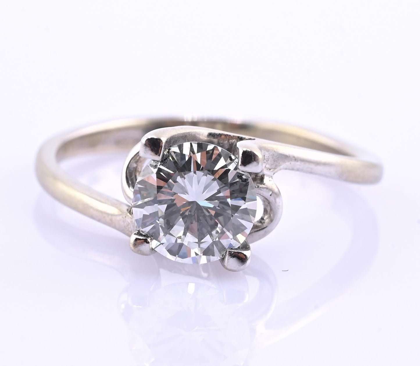 18K White Gold Solitaire Diamond Ring – 0.75 Carat, IGI Certified, Size 5