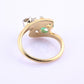 Art Deco 14K Yellow Gold Emerald & Old Euro Diamond Ring Size 6 IGI Certified