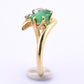 Art Deco 14K Yellow Gold Emerald & Old Euro Diamond Ring Size 6 IGI Certified