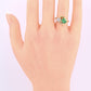 Art Deco 14K Yellow Gold Emerald & Old Euro Diamond Ring Size 6 IGI Certified