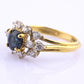 18K Yellow Gold 1.20ct Natural Blue Sapphire Diamond Ring Size 8 IGI Certified