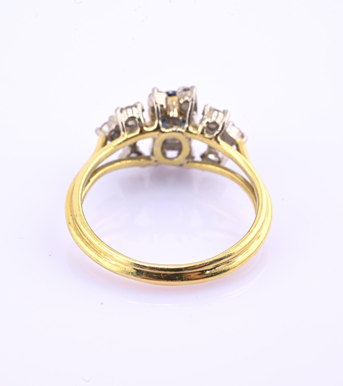 18K Yellow Gold 1.20ct Natural Blue Sapphire Diamond Ring Size 8 IGI Certified