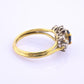 18K Yellow Gold 1.20ct Natural Blue Sapphire Diamond Ring Size 8 IGI Certified