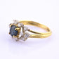 18K Yellow Gold 1.20ct Natural Blue Sapphire Diamond Ring Size 8 IGI Certified