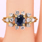 18K Yellow Gold 1.20ct Natural Blue Sapphire Diamond Ring Size 8 IGI Certified