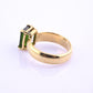 IGI Certified 14K Yellow Gold Green Tourmaline Ring – 3.00 CT Step Cut 4.50 DWT
