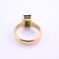 IGI Certified 14K Yellow Gold Green Tourmaline Ring – 3.00 CT Step Cut 4.50 DWT