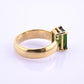 IGI Certified 14K Yellow Gold Green Tourmaline Ring – 3.00 CT Step Cut 4.50 DWT
