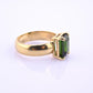 IGI Certified 14K Yellow Gold Green Tourmaline Ring – 3.00 CT Step Cut 4.50 DWT