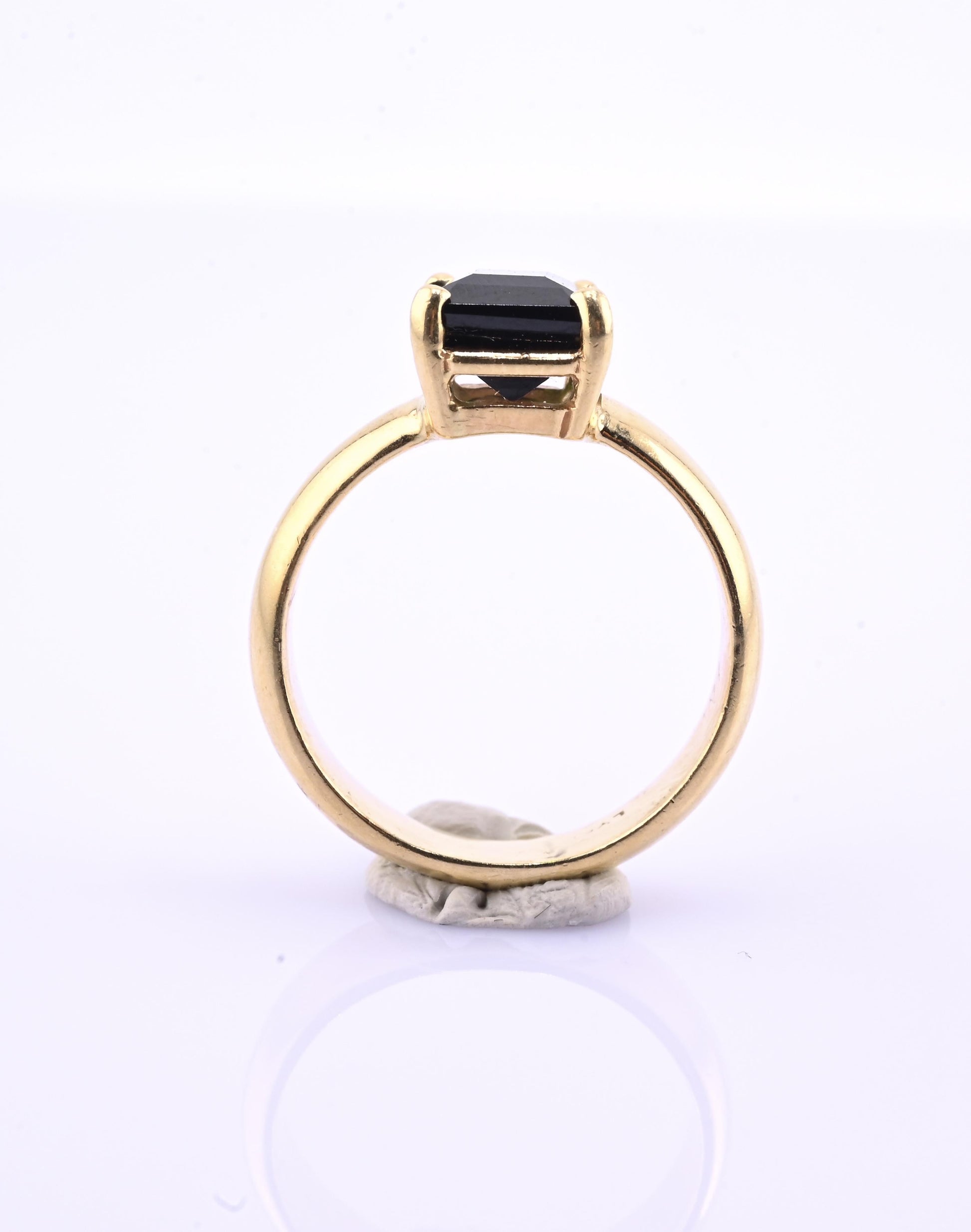 IGI Certified 14K Yellow Gold Green Tourmaline Ring – 3.00 CT Step Cut 4.50 DWT