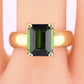 IGI Certified 14K Yellow Gold Green Tourmaline Ring – 3.00 CT Step Cut 4.50 DWT