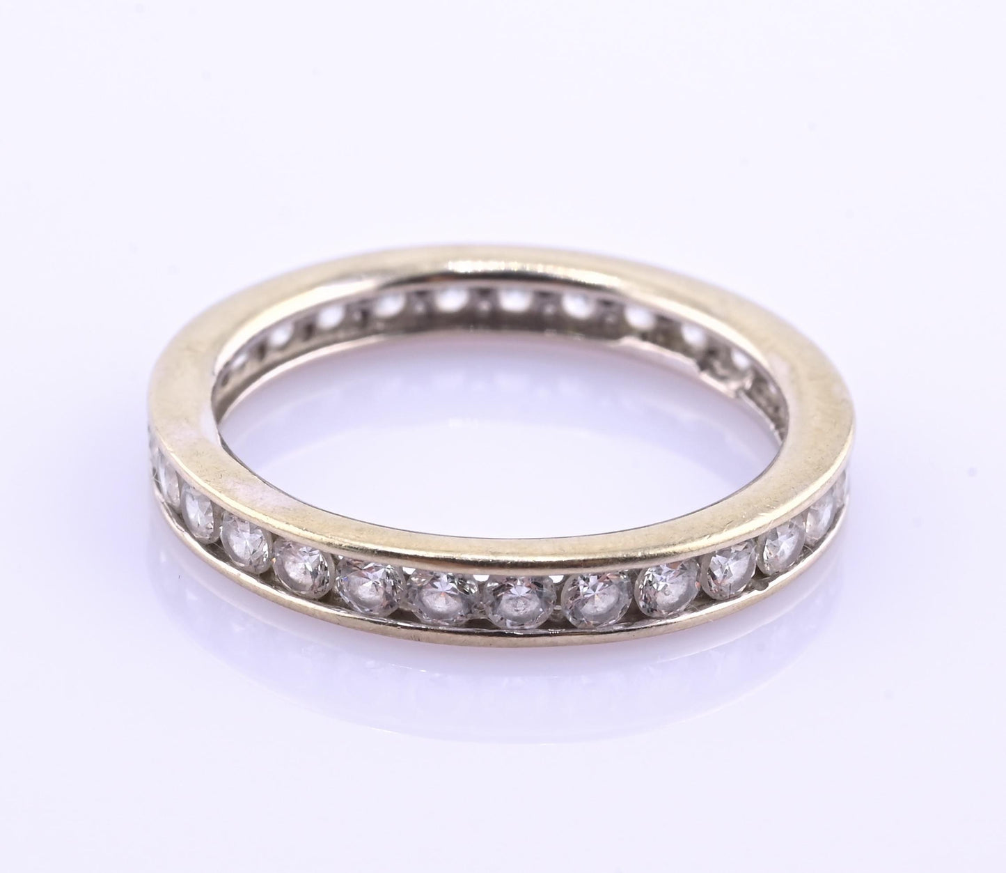 14K White Gold Diamond Eternity Band Ring 0.44 CTW Near Colorless Size 6