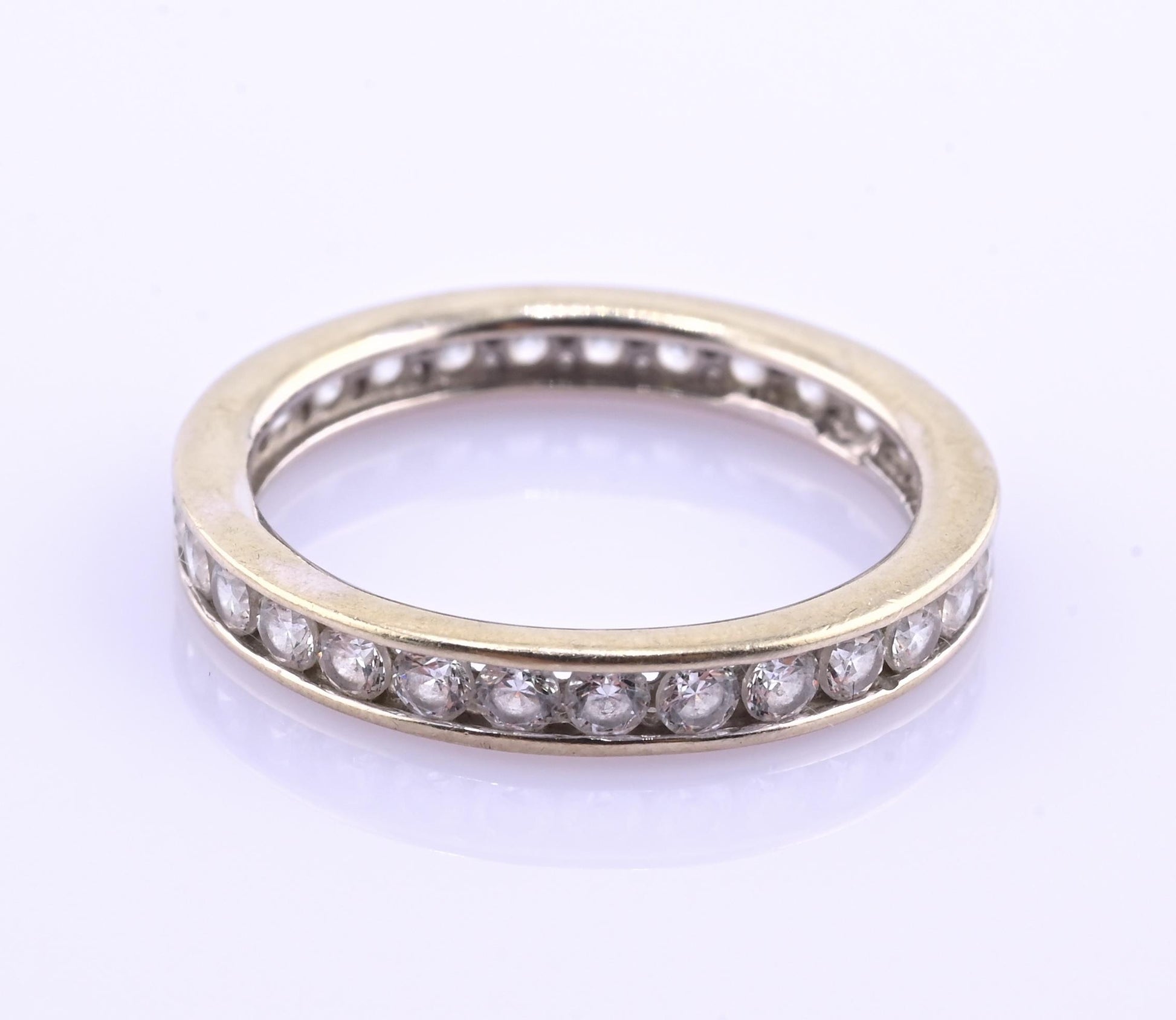 14K White Gold Diamond Eternity Band Ring 0.44 CTW Near Colorless Size 6