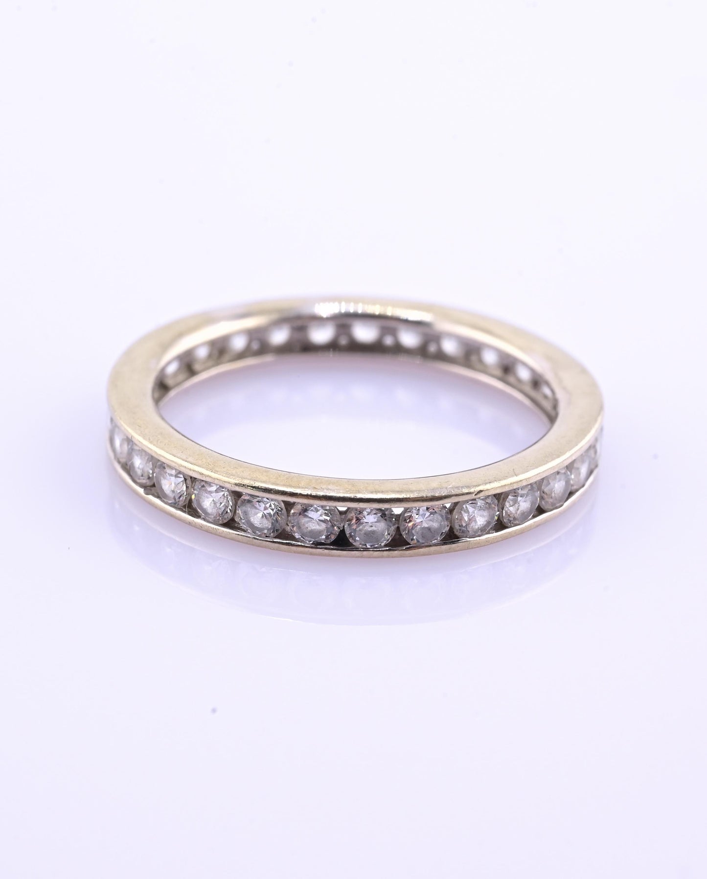14K White Gold Diamond Eternity Band Ring 0.44 CTW Near Colorless Size 6