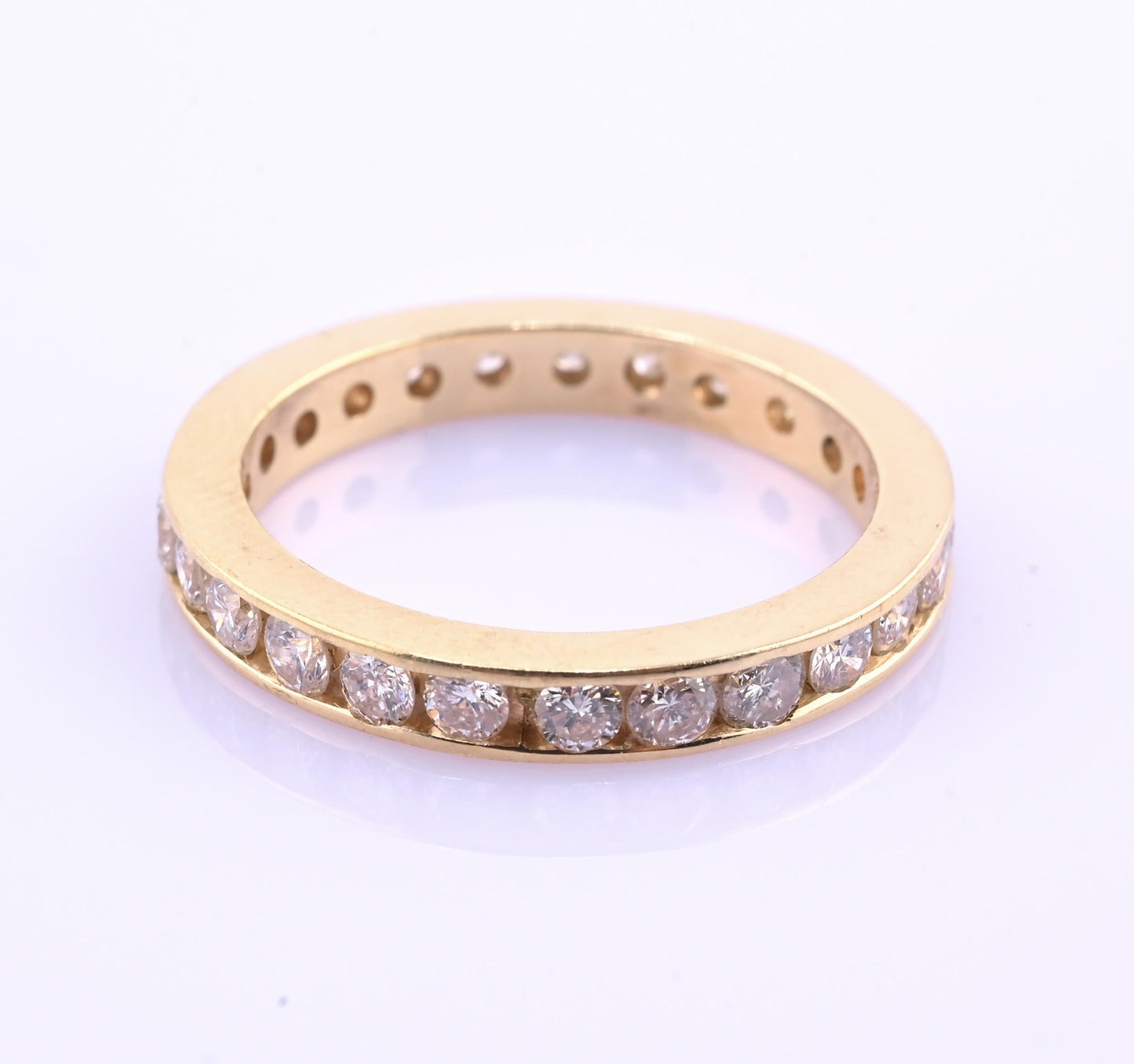 14K Yellow Gold Diamond Eternity Band Ring 0.75 CTW Near Colorless Size 6