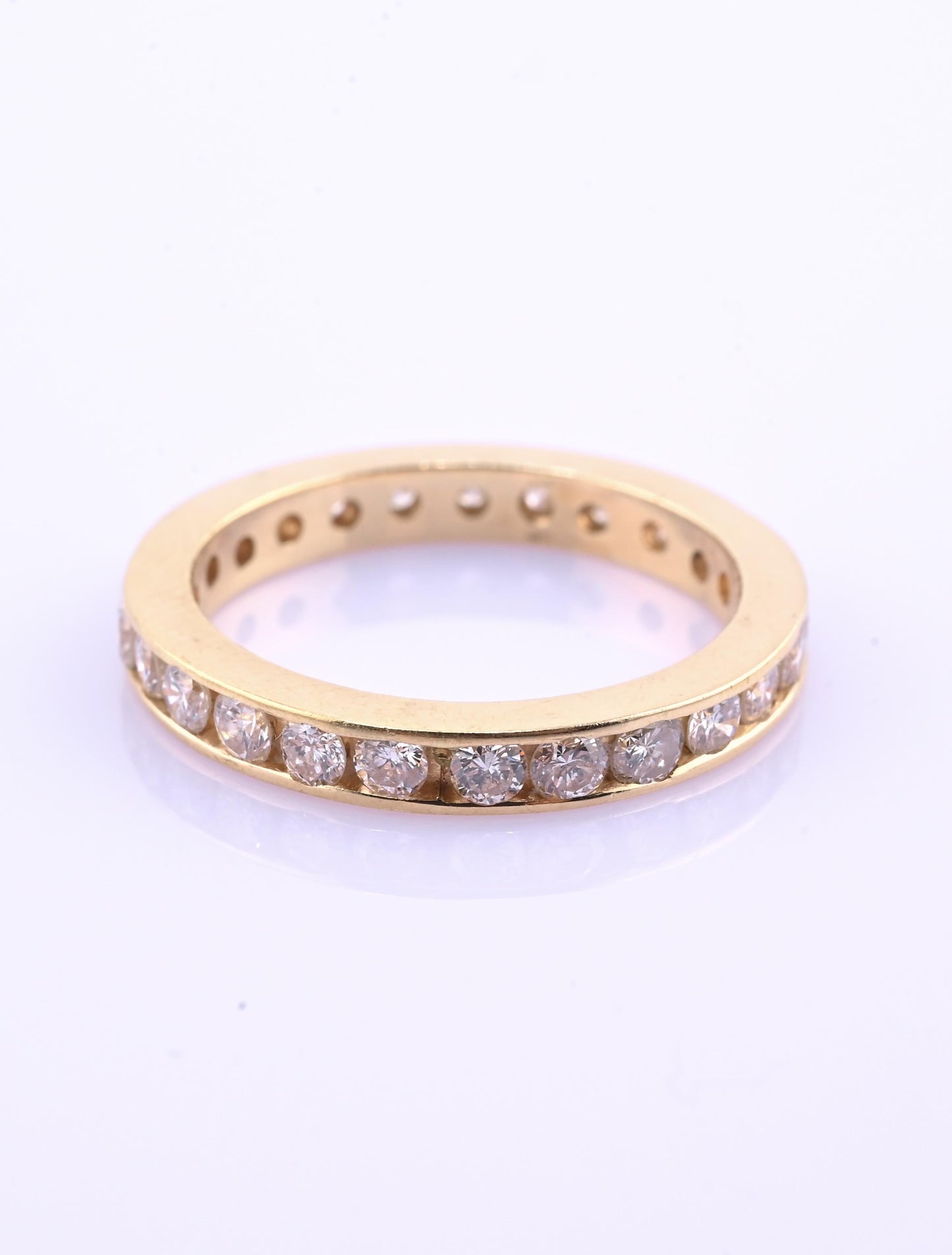 14K Yellow Gold Diamond Eternity Band Ring 0.75 CTW Near Colorless Size 6