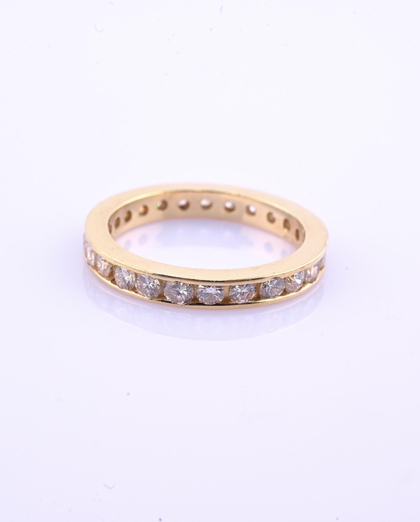 14K Yellow Gold Diamond Eternity Band Ring 0.75 CTW Near Colorless Size 6