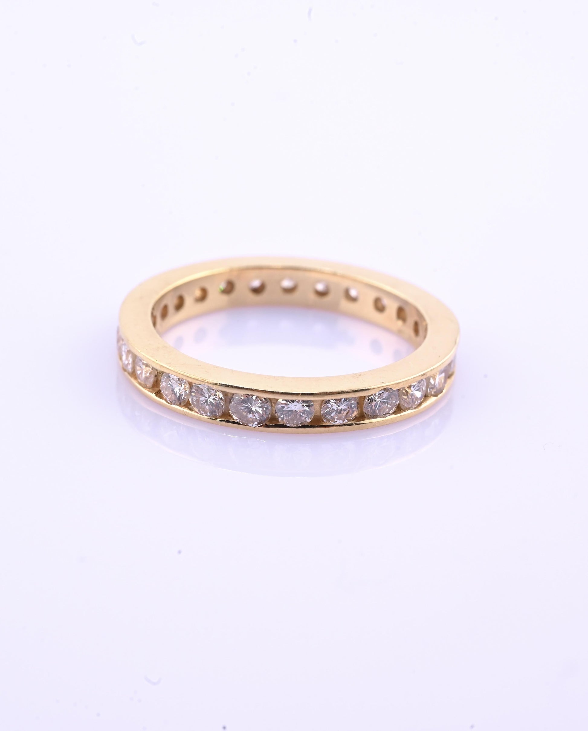 14K Yellow Gold Diamond Eternity Band Ring 0.75 CTW Near Colorless Size 6