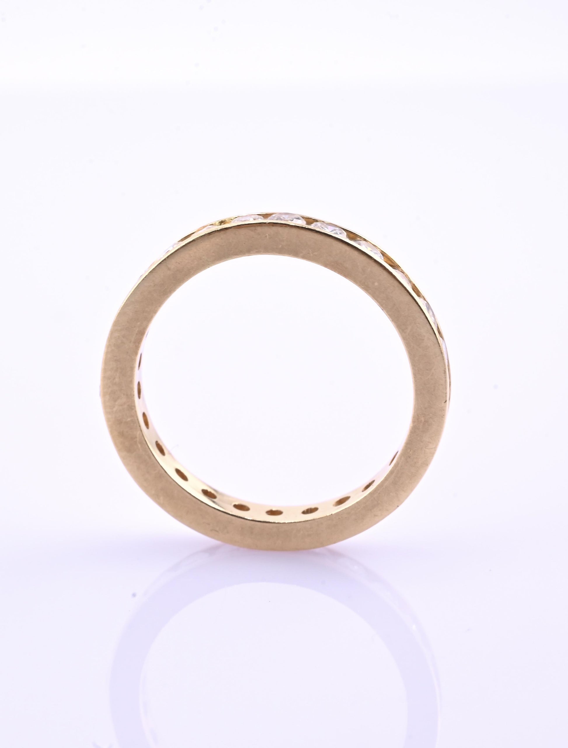 14K Yellow Gold Diamond Eternity Band Ring 0.75 CTW Near Colorless Size 6