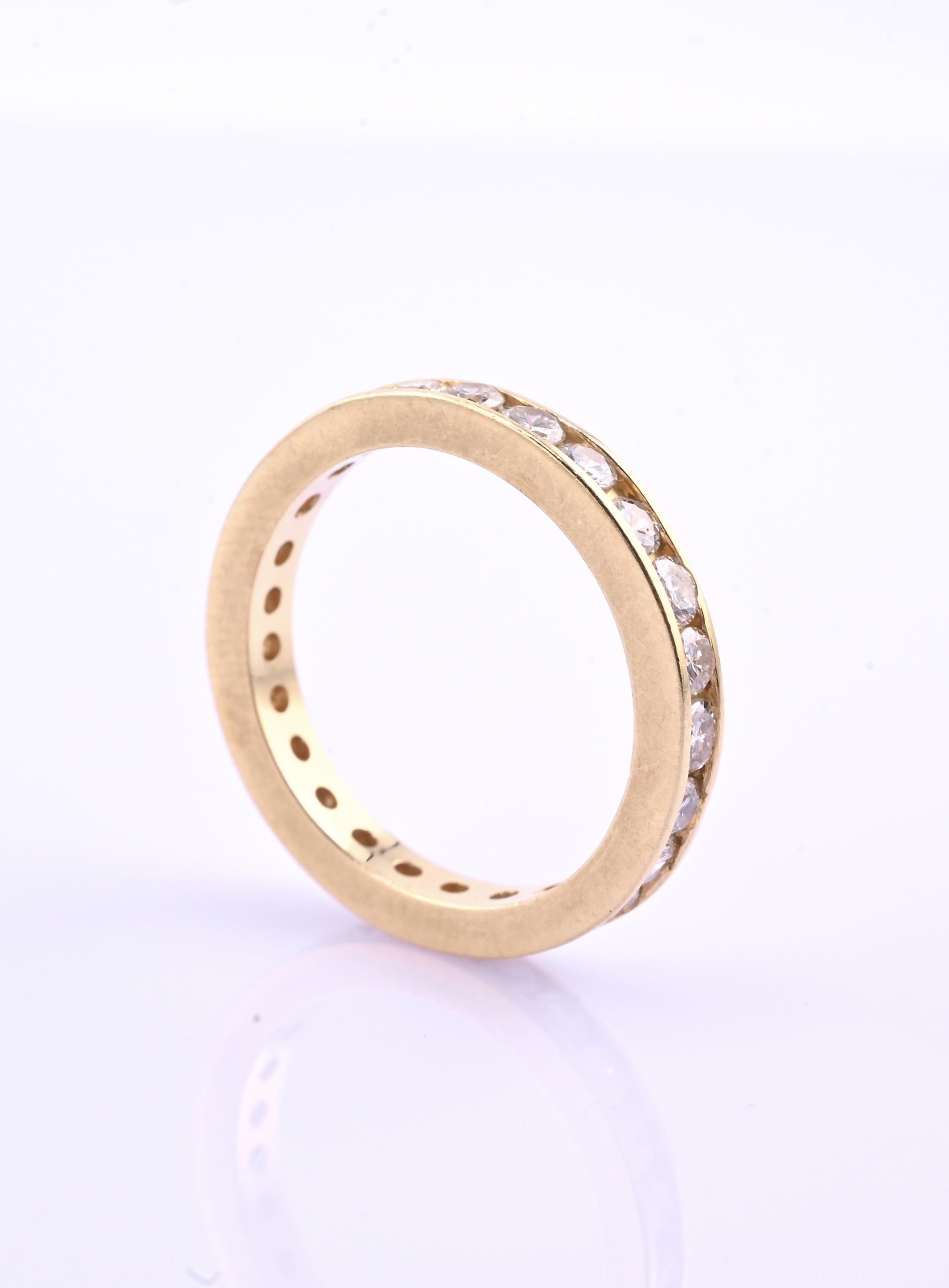 14K Yellow Gold Diamond Eternity Band Ring 0.75 CTW Near Colorless Size 6