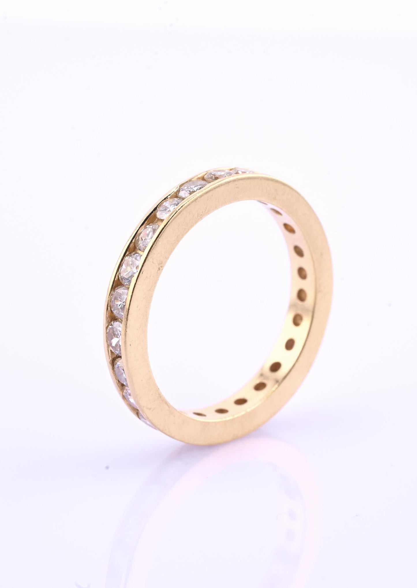 14K Yellow Gold Diamond Eternity Band Ring 0.75 CTW Near Colorless Size 6
