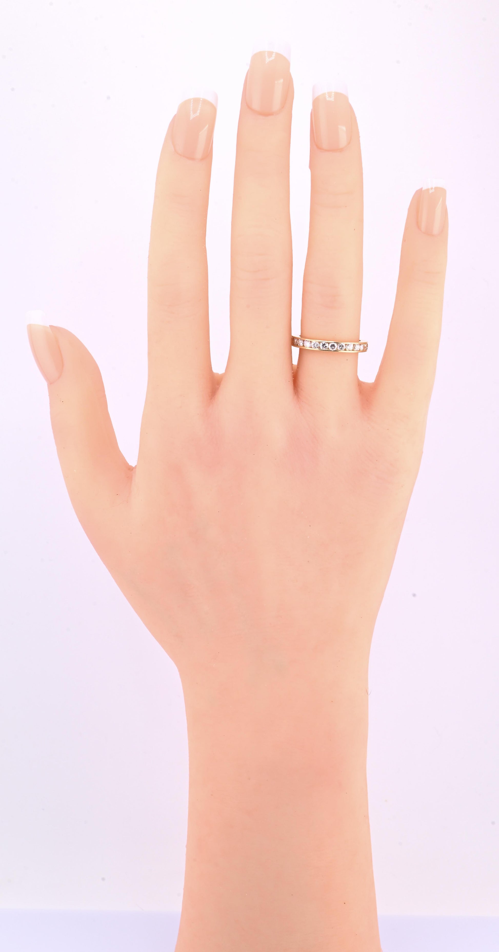 14K Yellow Gold Diamond Eternity Band Ring 0.75 CTW Near Colorless Size 6