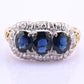 IGI Certified 14K Yellow & White Gold Sapphire Diamond Ring 1.96 CTW Size 8